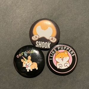 Dog Button Pins